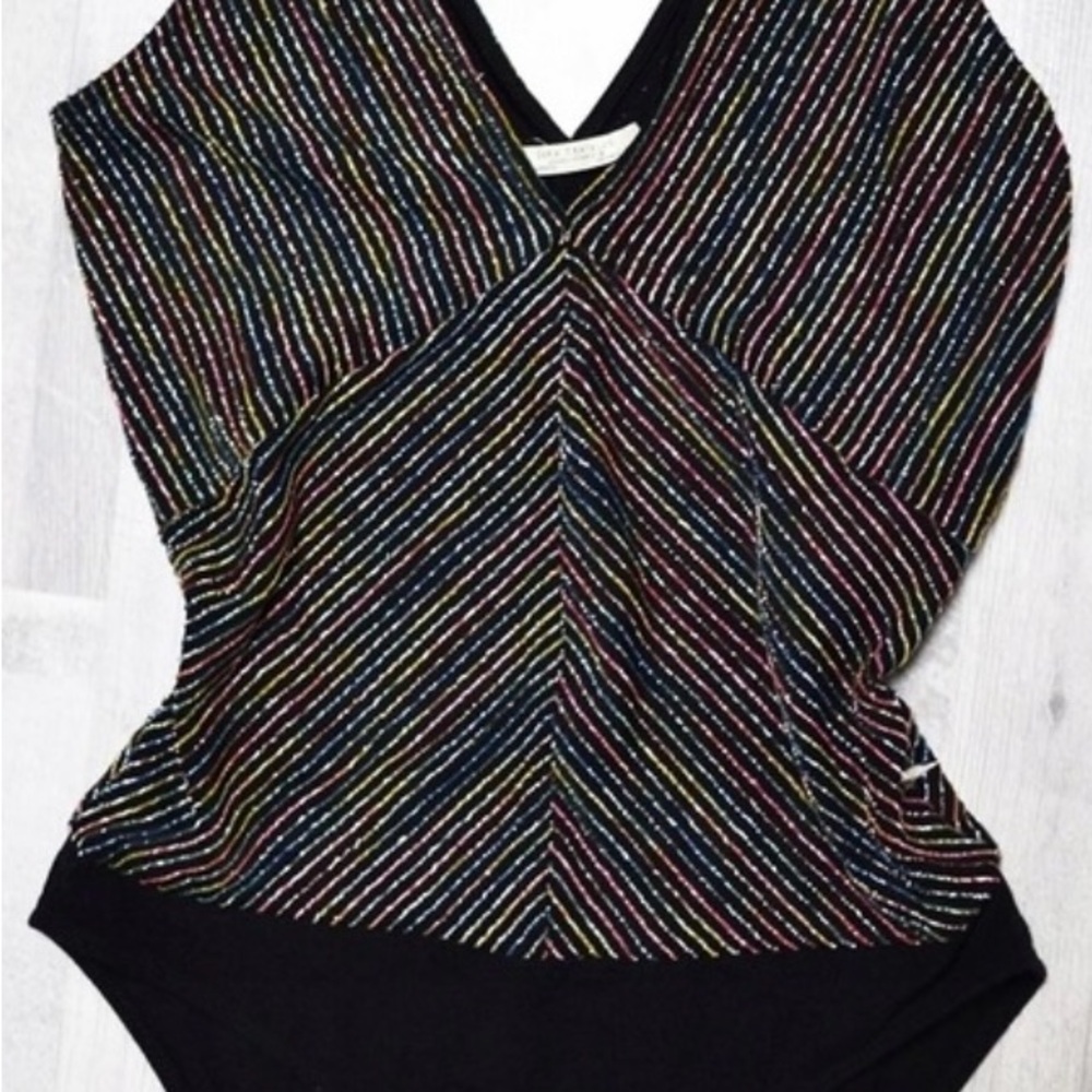 Zara Sparkly Striped Multicolor Women's Bodysuit